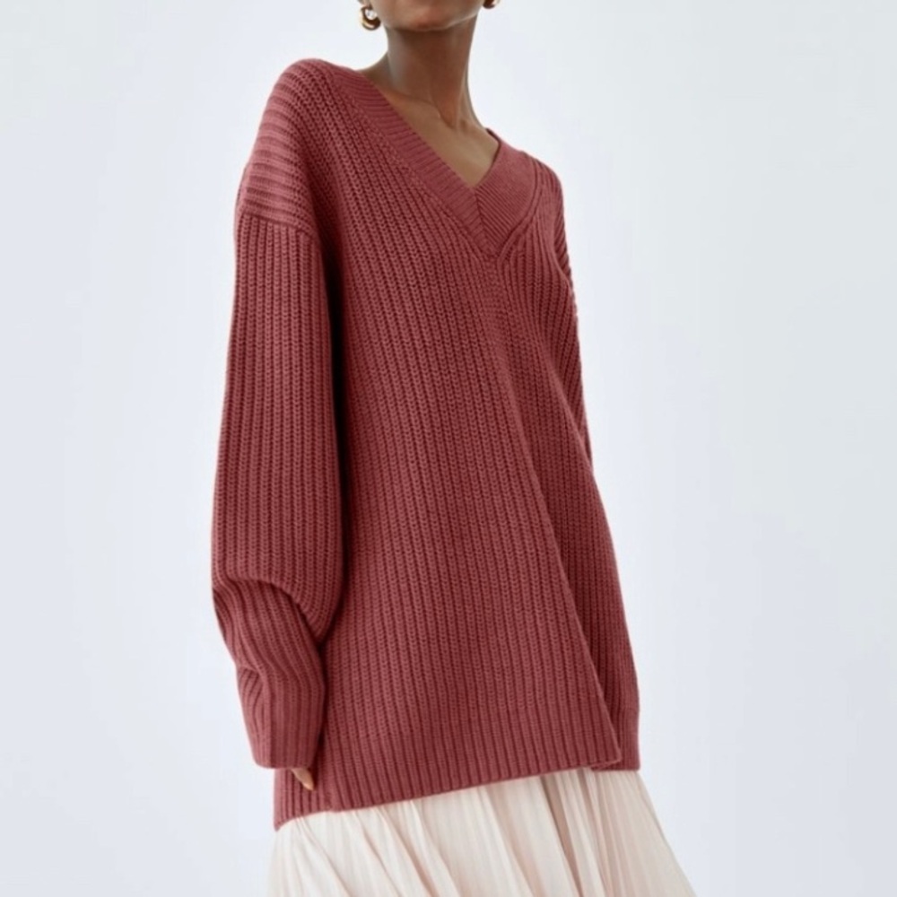 Aritzia Wilfred Belize Merino Wool V-Neck Knit Cozy Cotagecore Sweater Size 3 - Picture 2 of 9